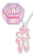 Pink Ballerina Toe Shoes Pendant Necklace W/pink Wooden Hinged Mirrored Box