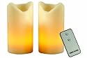 Flameless Ivory Pillar Candle Set w/Remote (6-inch)