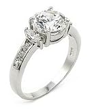 CUBIC ZIRCONIA RINGS WITH ROUND CUBIC ZIRCONIA CENTER STONE