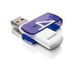 Produkt-Bild: Philips FM 04 FD 05 B/00 USB-Stick 4 GB (MLC Nand Flash-Speicher, original Handelsverpackung, USB 2.0) wei&szlig;/lila