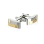 Designer Two-Tone Gold Silver Matte Cufflinks with Gift Box