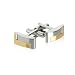 Designer Two-Tone Gold Silver Matte Cufflinks with Presentation Box