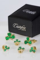 Irish Clove Cufflinks and Studs in Gold Setting