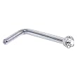 Solid 18KT White Gold (April) 1.5mm Genuine Diamond L-Shaped Nose Ring - 18 Gauge