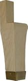 Oak Hoosier Cabinet Leg with Brass Cap