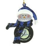 Tampa Bay Lightning 3" Acrylic Striped Home Run Snowman - NHL Hockey