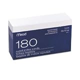 MEAD PRODUCTS / Ruled index cards with tray, 3 x 5, white, 180 cards per pack / MEA63037 / Sold as 1 Each / Mfr Part # 63037 \*/ Ruled index cards with tray, 3 x 5, white, 180 cards per pack