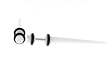 Fake Acrylic Taper - White - 16g Wire Stud - 6 Gauge - 41mm Length - Sold as a Pair