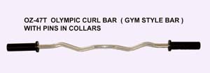 Olympic Curl Bar Club Quality w/ Collars 2-Tone Finish