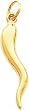14K Gold Hollow 3D Medium Italian Horn Charm
