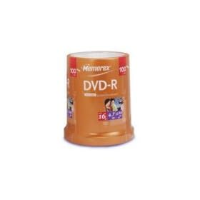101092: Memorex DVD-R 4.7GB 16x 100 Pack Cakebox (854111-100)
