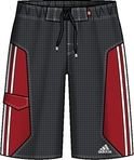 Adidas Herren Badeshorts 3S CB SH KL, solidgrey/red, L, O59638-L