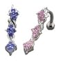 Reverse design belly button ring with hugs & kisses