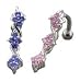 Reverse design belly button ring with hugs & kisses