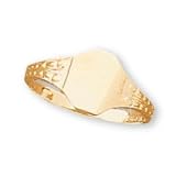 14K Yellow Gold Children's Filigree Signet Ring - Size 3