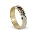 Two Tone 10 KT Gold 4 MM Wedding Band with Diagonal Line Ring
