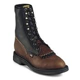 Justin Mens 8 'Two Tone' Work Boots - Aged Bark and Black by Justin Boots