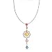 14k White Gold, Diamond & Semi-Precious Stone Necklace 16 IN (2.08ctw)