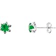 14K White Gold Teen May Birthstone Stud Earrings