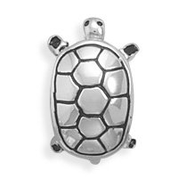 Sterling Silver Charm Bead Turtle - Compatible with Bracelets Like Pandora, Zable, Troll, More
