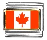 Canada Flag Italian Charm Bracelet Link