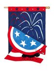 Firecracker Garden Size Applique Flag
