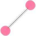Pink GLOW in the DARK Barbell Tongue Ring