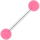 Pink GLOW in the DARK Barbell Tongue Ring