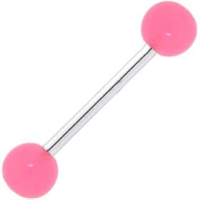 Pink GLOW in the DARK Barbell Tongue Ring by 