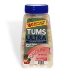 Tums Ultra Maximum Strength Antacid/Calcium Supplement Tablets, Tropical Assorted Fruit, 160-Count Bottles (Pack of 2)
