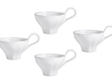 Tyler Florence for Mikasa Chef's White Collection Baroque Coffee Cups Set of 4