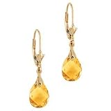 10kt. Yellow Gold, Citrine Briolette Earrings
