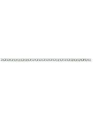 14k White Gold 3mm Solid Double Link Charm Bracelet