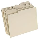 Pendaflex 48420 Pendaflex CutLess File Folders, 1/3 Cut, Top Tab, Letter, Manila, 100/Box