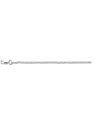 14k Solid White Gold Round Wheat Chain Necklace 1.5mm 16"