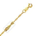 10k Yellow Gold 10 Inch X 1.5 mm Singapore Chain Anklet