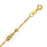 10k Yellow Gold 10 Inch X 1.5 mm Singapore Chain Anklet by 