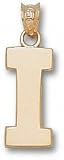 Illinois Fighting Illini Solid 10K Gold Classic Block ''I'' 5/8'' Pendant