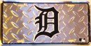 Detroit Tigers Logo Diamond Plate Style License Plate