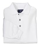 NEW Port Authority - Youth Long Sleeve Pique Knit Sport Shirt White-L