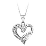 10kt. White Gold, 1/4 ct. tw. Diamond Heart Pendant