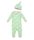 Hatley Bunnies All Over Print Coverall and Knot Cap