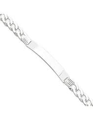 Sterling Silver Curb Link ID Bracelet