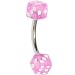 Jewelry : BELLY - 7/16 Pink DICE Belly Button Ring
