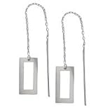.925 Silver Rectangular Ear Threaders.