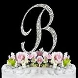 IMAGE OF Swarovski Crystal Monogram Wedding Cake Topper Letter B