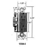 2 Pack of 1595WCC10 (1594)15A GFCI WHITE