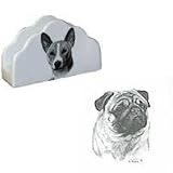 Pug Napkin Holder, Porcelain by Rosalinde