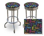 2 Beatles Music Rainbow Colored Specialty / Custom Barstools Set