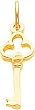 10K Yellow Gold Skelton Key Charm